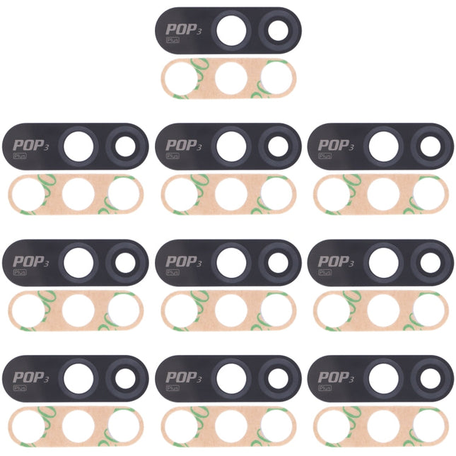 For Tecno Pop 3 Plus 10pcs Back Camera Lens, For Tecno Pop 3 Plus