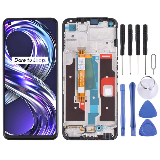 LCD Screen and Digitizer Full Assembly with Frame for OPPO Realme 8i RMX3151