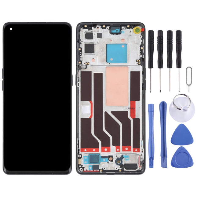 Original LCD Screen and Digitizer Full Assembly with Frame For OPPO Reno5 Pro 5G