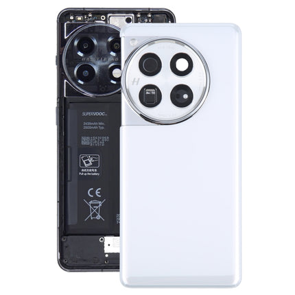 For OnePlus 12 PJD110 CPH2573 CPH2581 Original Glass Battery Back Cover with Camera Lens, For OnePlus 12(Original with Camera Lens Frame)