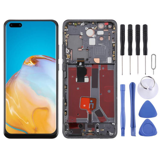 For Huawei P40 Pro TFT LCD Screen Digitizer Full Assembly with Frame, Not Supporting Fingerprint Identification