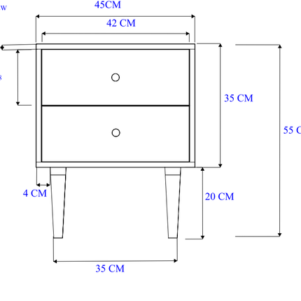 Scandinavian Light Walnut Oslo Bedside Table
