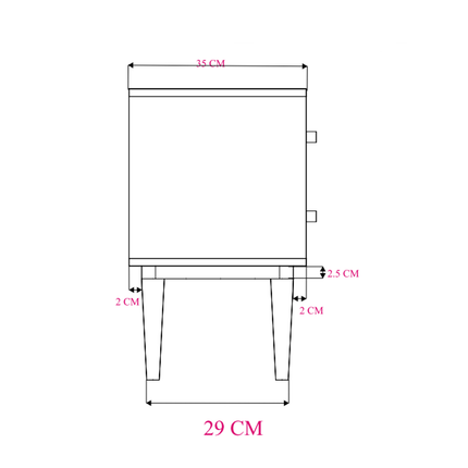 Minimalist Mango Wood Oslo Bedside Table