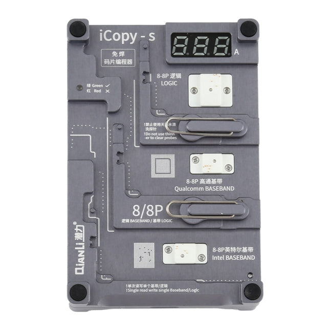 Qianli iCopy-S Double Sided Chip Test Stand 4 in1 Logic Baseband EEPROM Chip Non-removal For iPhone 7 / 7 Plus / 8 / 8 Plus, For iPhone 7 / 7 Plus / 8 / 8 Plus