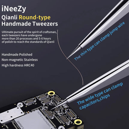 Qianli iNeezy YK-02 Stainless Steel Extra-sharp Thickened Tweezers Pointed Tweezers, Qianli iNeezy YK-02