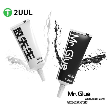 2UUL Mr Glue 25ml Strong Adhesive for Repair, Glue Black, Glue White