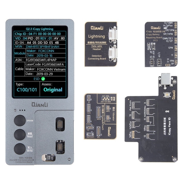 For iPhone 6 - 14 Pro Max 5 in 1 Qianli iCopy Plus 2.2 Repair Detection Programmer Set, 5 in 1