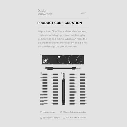 JAKEMY JM-8180 47 in 1 CR-V Precision Magnetic Screwdriver Set, JM-8180 (White)