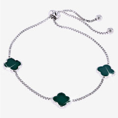 Real Agate 4 Leaf Clover Necklace