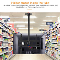 32-65 inch Universal Height & Angle Adjustable Single Screen TV Wall-mounted Ceiling Dual-use Bracket, Retractable Range: 0.5-2m