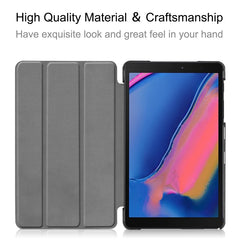 ENKAY High Quality PU Leather + Plastic Bottom Case with Three-folding Holder for Samsung Galaxy Tab A 8 (2019) P200 / P205, For Galaxy Tab A 8 (2019)