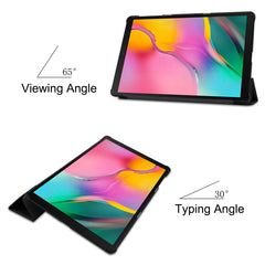 ENKAY High Quality PU Leather + Plastic Bottom Case with Three-folding Holder for Samsung Galaxy Tab A 10.1 (2019) T510 / T515, For Galaxy Tab A 10.1 (2019) T510, For Galaxy Tab A 10.1 (2019) T510 / T515, FFor Amazon Fire HD 8 / HD 8 Plus (2020)