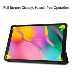 ENKAY High Quality PU Leather + Plastic Bottom Case with Three-folding Holder for Samsung Galaxy Tab A 10.1 (2019) T510 / T515, For Galaxy Tab A 10.1 (2019) T510, For Galaxy Tab A 10.1 (2019) T510 / T515, FFor Amazon Fire HD 8 / HD 8 Plus (2020)