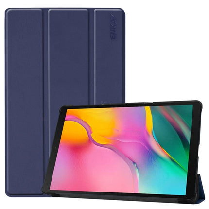 ENKAY High Quality PU Leather + Plastic Bottom Case with Three-folding Holder for Samsung Galaxy Tab A 10.1 (2019) T510 / T515, For Galaxy Tab A 10.1 (2019) T510, For Galaxy Tab A 10.1 (2019) T510 / T515
