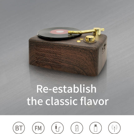 Retro Style Bluetooth Speaker, Built-in High-sensitivity FM Receiving Antenna, Long-term Voyage, T12 (Brown)