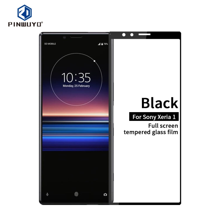 PINWUYO 9H 2.5D Full Glue Tempered Glass Film for SONY Xperia 1, For Sony Xperia 1