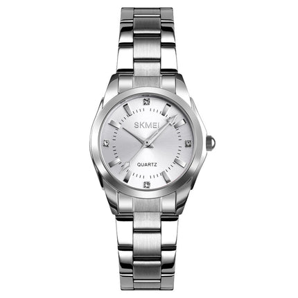 SKmei 1620 Delicate Rhinestone Creative Casual Waterproof Quartz Women Watch Steel Strap Watch