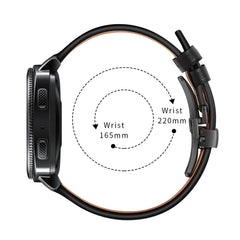 22mm For Huawei Watch GT2e / GT2 46mm Leather Butterfly Buckle Strap Black Button