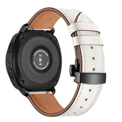 22mm For Huawei Watch GT2e / GT2 46mm Leather Butterfly Buckle Strap Black Button