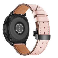 22mm For Huawei Watch GT2e / GT2 46mm Leather Butterfly Buckle Strap Black Button