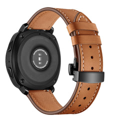 22mm For Huawei Watch GT2e / GT2 46mm Leather Butterfly Buckle Strap Black Button