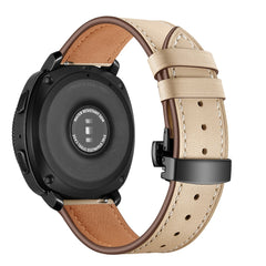 22mm For Huawei Watch GT2e / GT2 46mm Leather Butterfly Buckle Strap Black Button