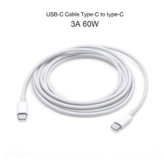 2 in 1 Single USB-C / Type-C Port Travel Charger + 3A PD 3.0 USB-C / Type-C to USB-C / Type-C Fast Charge Data Cable Set, Cable Length: 2m, 18W 2m