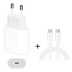 2 in 1 Single USB-C / Type-C Port Travel Charger + 3A PD 3.0 USB-C / Type-C to USB-C / Type-C Fast Charge Data Cable Set, Cable Length: 2m, 18W 2m