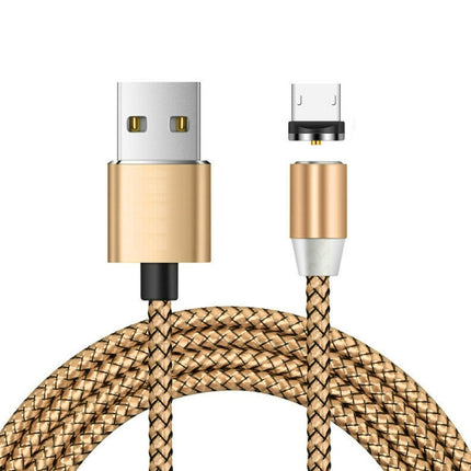 USB to Micro USB Magnetic Metal Connector Nylon Two-color Braided Magnetic Charging Cable, Cable Length: 1m, Micro USB