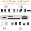 ZS-S1827 4 in 1 SD Card + TF Card + 8 Pin Charge + USB Interface to 8 Pin Interface Camera Reader Adapter, Support All iOS System