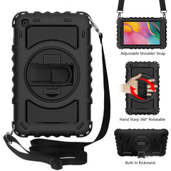 For Samsung Galaxy Tab A 8.0  2019 T290 / T295 360 Degree Rotation PC + Silicone Shockproof Combination Case with Holder & Hand Grip Strap & Neck Strap, For Galaxy Tab A 8.0 2019, For Galaxy Tab A 8.0 2019 T290