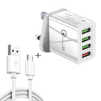 Micro USB Set UK Plug / White