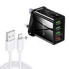 8 Pin Set UK Plug / Black