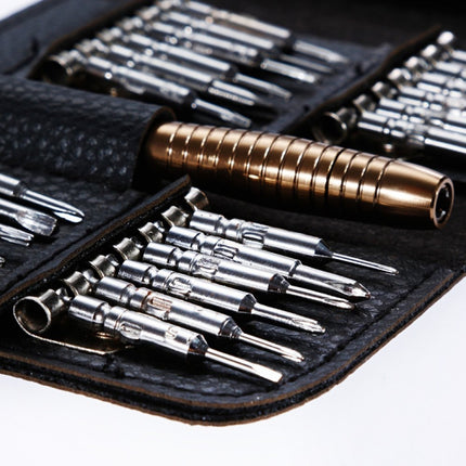 Magnetic suction 27 in 1 portable wallet type screw driver set mobile phone tablet maintenance tool, 27 in 1