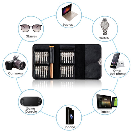 Magnetic suction 27 in 1 portable wallet type screw driver set mobile phone tablet maintenance tool, 27 in 1