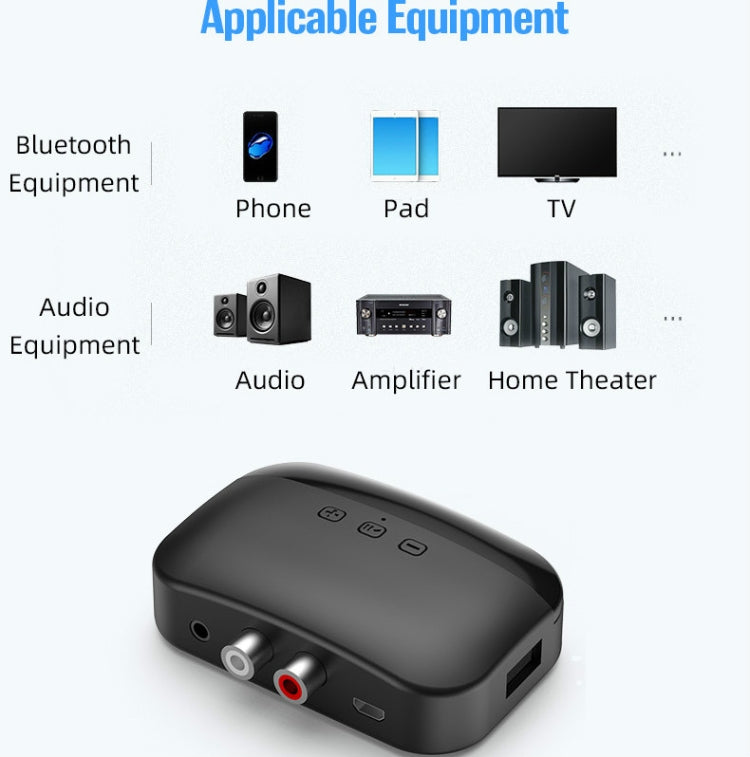 B20 NFC Bluetooth 5.0 Music Receiver Car Bluetooth Receiver, Support Hands-free Call & TF Vard & U Disk