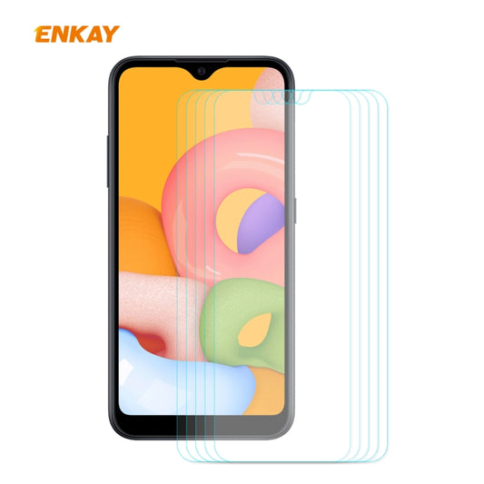 5PCS ENKAY Hat-Prince 0.26mm 9H 2.5D Curved Edge Tempered Glass Film, For Samsung Galaxy A01, For Samsung Galaxy A10s, For Samsung Galaxy A11 / M11, For Samsung Galaxy A21, For Samsung Galaxy A21s, For Samsung Galaxy M31 / M21, For Galaxy A31 5 PCS