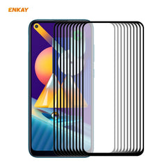 10 PCS ENKAY Hat-Prince Full Glue 0.26mm 9H 2.5D Tempered Glass Full Coverage Film, For Galaxy A01 10 PCS, For Samsung Galaxy M31 / M21, For Galaxy A11 / M11 10 PCS, For Galaxy A21s 10pcs, For Galaxy A31 10 PCS, For Galaxy A41 10 PCS