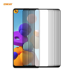 10 PCS ENKAY Hat-Prince Full Glue 0.26mm 9H 2.5D Tempered Glass Full Coverage Film, For Galaxy A01 10 PCS, For Samsung Galaxy M31 / M21, For Galaxy A11 / M11 10 PCS, For Galaxy A21s 10pcs, For Galaxy A31 10 PCS, For Galaxy A41 10 PCS