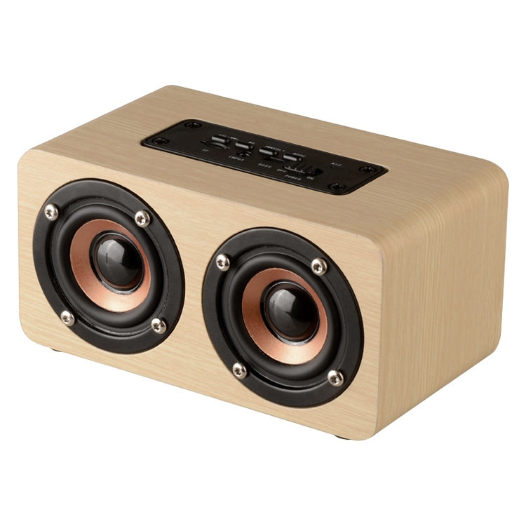 W5 Portable HiFi Shock Bass Wooden Bluetooth Speaker, W5