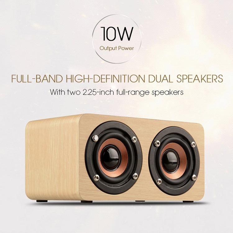 W5 Portable HiFi Shock Bass Wooden Bluetooth Speaker, W5