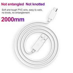 2.4A USB Male to Micro USB Male Interface Charge Cable, Length: 1m(White), 1m