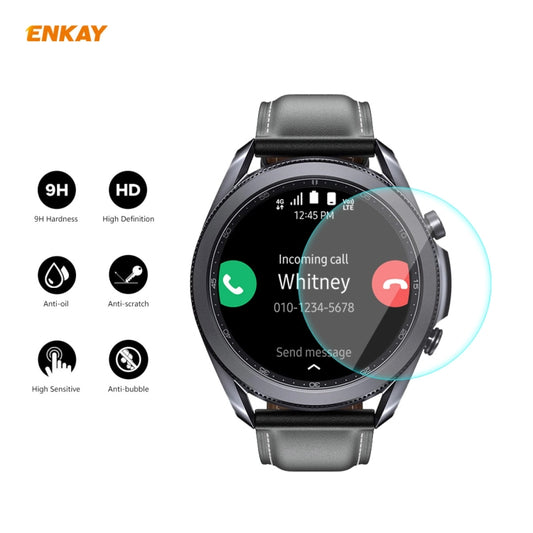 ENKAY Hat-Prince 0.2mm 9H 2.15D Curved Edge Tempered Glass Screen Protector Watch Film, For Samsung Galaxy Watch 3 45mm, For Samsung Galaxy Watch 3 41mm