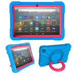 For Amazon Kindle Fire HD8 (2020) / Blue + Rose Red