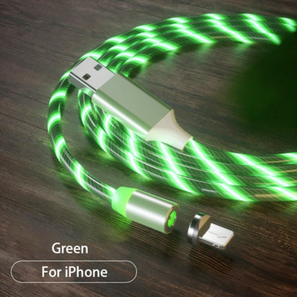 USB to 8 Pin Magnetic Suction Colorful Streamer Mobile Phone Charging  Cable, Length: 1m, 1m