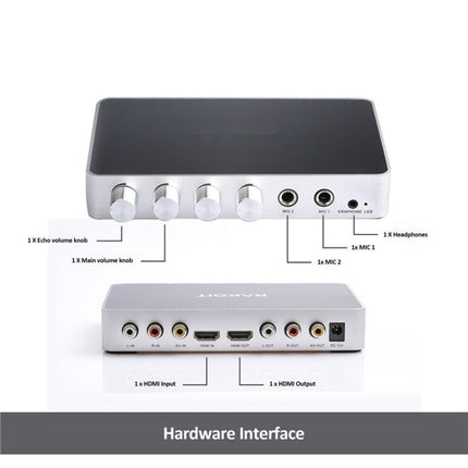 KM200 Portable Digital Stereo Audio Echo System Machine HDMI Karaoke Mixer Amplifier 4K/2K TV PC Home Theater