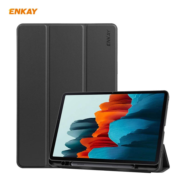 ENKAY ENK-8011 PU Leather + TPU Smart Case with Pen Slot for Samsung Galaxy Tab S7 11.0 T870 / T875, For Galaxy Tab S8 / Galaxy Tab S7 11.0