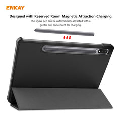 ENKAY ENK-8010 PU Leather + Plastic Smart Case with Three-folding Holder for Samsung Galaxy Tab S7 11.0 T870 / T875, For Galaxy Tab S8 / Galaxy Tab S7 11.0
