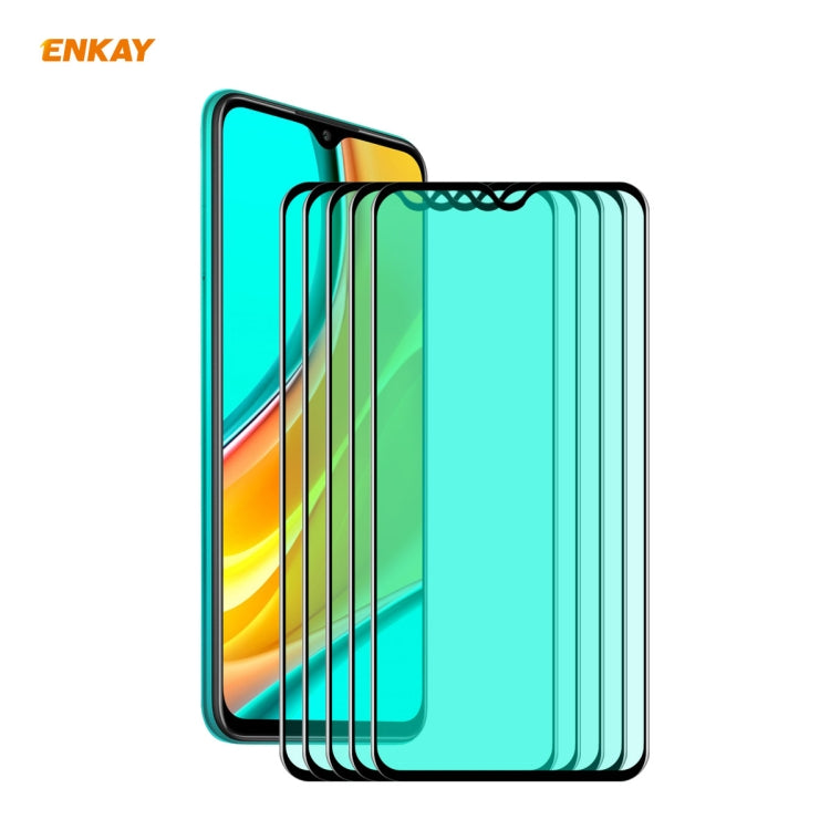 5 PCS ENKAY Hat-Prince 0.26mm 9H 6D Curved Full Screen Eye Protection Green Film Tempered Glass Protector, For Xiaomi Redmi Note 8 Pro, For Redmi Note 9S/Note 9 Pro, For Redmi 10X 4G/Redmi Note 9, For Xiaomi Redmi 9 / 9A / 9C, For Samsung Galaxy A71���...