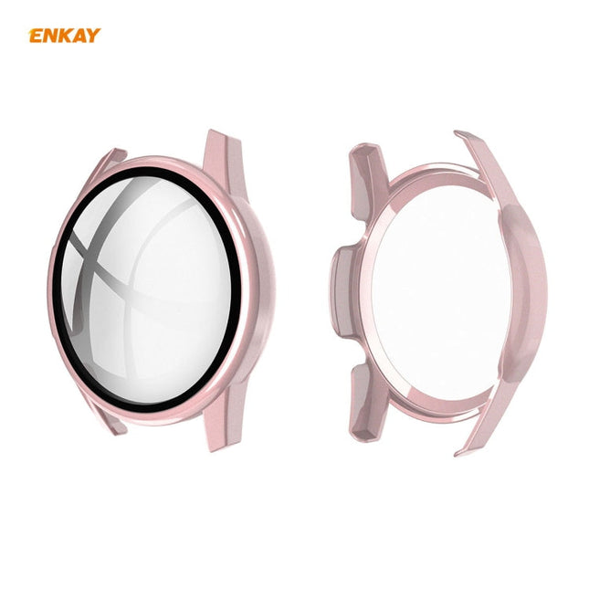 For Huawei Watch GT 2 46mm ENKAY Hat-Prince ENK-AC8202 Full Coverage PC Frosted Case + 9H Tempered Glass Protector